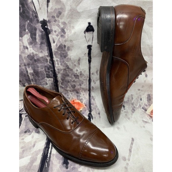 Stafford  Oxford Comfort Plus Dress Shoes Men\'s 11 D/B Brown 608-0709 Leather main image 4